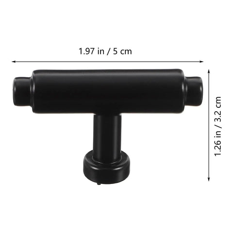 2 Pack Zinc Alloy Cabinet Handles For Drawers And Wardrobes, shown in black with measurements, sleek and durable