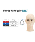 Size chart and guide with mannequin head for 2 Pack Replacement Cushion For AirFit F20 Medium, Durable Liquid Silicone Cushion For Sleep Apnea Mask