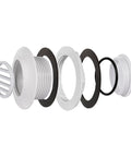 Exploded view of Transom Drain Plug Scupper Valve Stopper Dockside Must Have For Boats And Yachts Universal Accessory With Seal Rings White