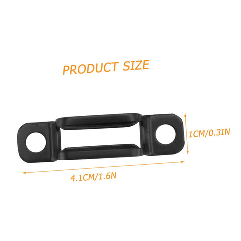 50 Pack Tough As Nails Manganese Steel Furniture Connectors Lock Down Cabinets And Wardrobes With Invisible Hardware Zero Wiggle Room Super Tight Assembly Heavy Duty Desk Brackets In Matte Black size measurement showing 4.1cm x 1cm.