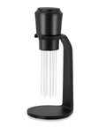 Magnetic WDT Tool For Espresso Machines With Aluminum Alloy Build, Blunt Polished Needles, And Magnetic Storage On A Stand