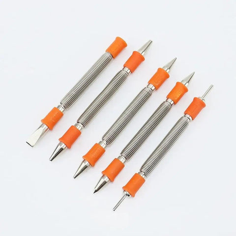 Do It All Spring Punch Set With Nail Punch Pin Punch Center Punch And Cold Chisel In Alloy Steel With Orange Handle 5 Piece Kit For Metal And Woodworking Tasks, five tools