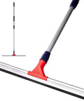 Heavy Duty Floor Squeegee With Extendable Telescopic Handle From 30 To 57 Inches 24 Inch Wide Built For Concrete Tiles Garage Deck Bathroom And Window Cleaning Rust Resistant Aluminum Stainless Steel Pole
