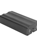 Morse Code Keyer With Auto Memory And Segmented Storage for transceivers, black compact design, easy connection slots visible.