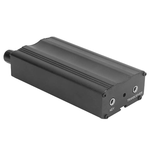 Morse Code Keyer With Auto Memory And Segmented Storage for transceivers, black compact design, easy connection slots visible.