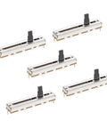 Five Pack 45mm Linear Slide Potentiometers B10K For Dimming And Tuning, Dope Fader Variable Resistors For Mixers, Straight Shaft
