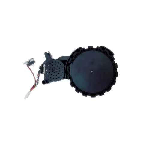 Side view of KAFTKO left/right drive wheel motor replacement for Xiaomi Mop B101CN/Omni 1S, black plastic with wiring
