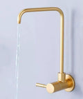 AOXHUGB Faucet Tap Drinking Water Faucet Kitchen Sink Stainless Steel 1/4,200Mm (A 200MM) in gold finish with flowing water.