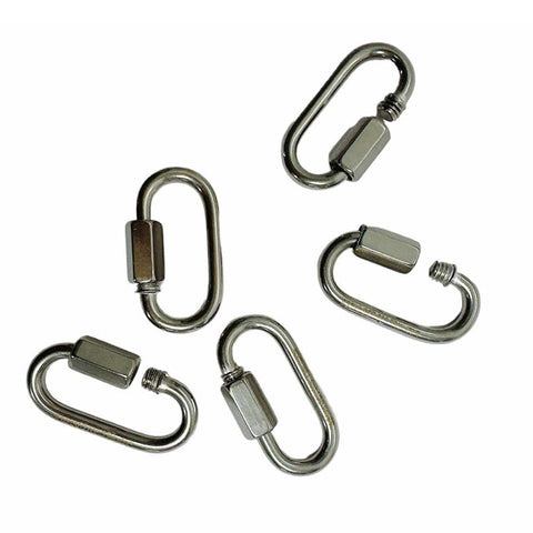 One Eighth Inch Stainless Steel 316 Quick Link Shackle For Marine And Boat Use Dockside Ready Heavy Duty Boat Hardware Corrosion Resistant