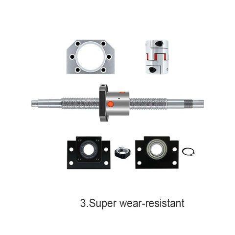 Super Cool 25mm SFE2525 Lead Ball Screw Kit With DSG2525 Nut Housing And BKBF20 Support Plus Couple Just For XYZ Axis Milling Rig At A Nice 2500Mm Length, wear-resistant parts