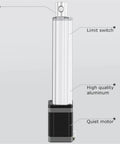 Heavy Duty Linear Actuator Motor Featuring Stepper Drive For Rock Solid Precision On Cnc Rigs Sliding Gates And Lift Tables, side view showing limit switch and aluminum casing.