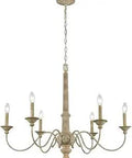 Rustic Wood Six Light Farmhouse Chandelier With Adjustable Height Up To 47 Inches Reclaimed Wood Finish And Distressed Metal Accents