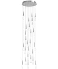 25 Light Flush Mount Ceiling Pendant In Premium Silver, 25 pendant lights, modern design, flush mount fixture.