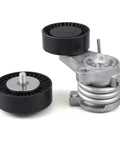 Premium Belt Tensioner Fits BMW E60 E90 E65 11287530314 11287628650 11287535860 Stops Belt Slip No Vibration Smooth Idle Easy Install black pulley and spring assembly