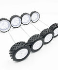 Ten Piece 37mm Plastic Toy Car Wheels Set With Five 100mm Metal Axle Rods for RC Cars Trucks Robots and DIY Model Toys