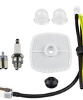 Echo Ready Fuel Line And Air Filter Tune Up Kit For SRM 225 2100 GT200R PB250LN PB250 ES250 Weed Eater Trimmer And Leaf Blower Parts With Primer Bulb Filter, showing components including fuel line, air filter, and spark plug.