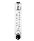 Front view of Panel Mounted Water Flow Meter M 15 0.1 to 1 GPM and 0.5 to 4 LPM with measurement scale and adjustment knob