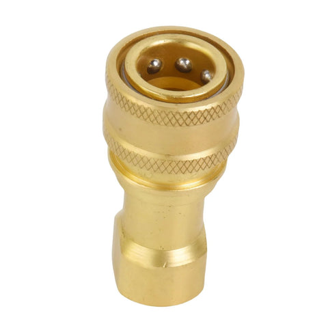 Brass 1/4 in NPTF hydraulic nipple with knurled grip