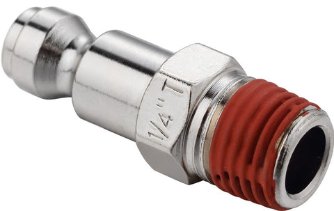 Close-up of Two Pack Automotive Air Plug With One Quarter Inch MNPT Threads High Flow Pneumatic Fittings For Air Tools Expansion Ready
