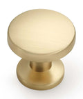 2 Pack Brushed Brass Cabinet Knobs Set For Kitchen Cabinets Dressers Drawers Zinc Knob Handles Rust Resistant Easy Install Durable Hardware For Home Reno - top view of a single knob
