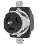 Heavy Duty Locking 50 Amp 480V Twist Lock Receptacle, 3 Pole 4 Wire Workhorse Power Outlet, Black Thermoplastic