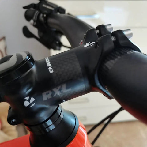 Ultra Lightweight Carbon Fiber Bike Stem 31 8mm Clamp 60mm Length 6 Degree Rise Road And Mountain Bike Compatible Matte 3K Finish Hybrid Carbon And Aluminum Build Red And Black Color