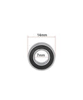 Deep Groove Ball Bearing 7mm Inner Diameter 14mm Outer Diameter 5mm Width Heavy Duty Double Sealed Chrome Steel Z2 Low Noise ABEC 1 P0 Precision 687-2RS Bearing Pack Of 2 For Small Motors RC DIY, front view