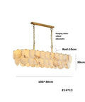 Ceiling Pendant Light, Luxury Natural Marble Design Modern Chandeliers for Living Room Bedroom Dining Kitchen Ceiling Pendant Light Lustre Fixture(Warm Light,L100CM) with adjustable hanging chain and gold finish.