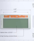 Top and side view of Gold Coated Auto Darkening Welding Lens 2x4 Quarter Inch, 2 Amp TIG Rating, Variable Shade With Multiple Settings.