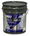 Semi Transparent Blue Tint Western Red Cedar Wood Stain 5 Gallon Size in a metal container for outdoor wood projects.