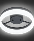 Dope Modern LED Semi Flush Mount Ceiling Light With Black Ring Vintage Modern Eleven Point Eight Inch Ring 18W Daylight 6000K