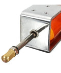 Close-up of Rock Solid 12V DC Solenoid Starter with 35mm long stroke push pull open frame design showing linear electromagnetic component