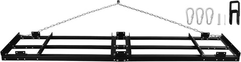 8 Ft Drag Harrow Driveway Grader With 16 Ft Heavy Duty Chain Tow Behind Lawn Rake for ATV UTV Tractor Mower shown with attachments