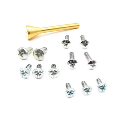 Rock Solid Universal Router Base Plate With Mounting Screws And Alignment Pin set including screws and alignment pin for accurate routing.