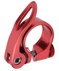 Aluminum Bike Seat Post Clamp Quick Release For 25.4mm Tubes Universal Fit For Mountain Road And Folding Bikes No Tool Quick Release Lever Red