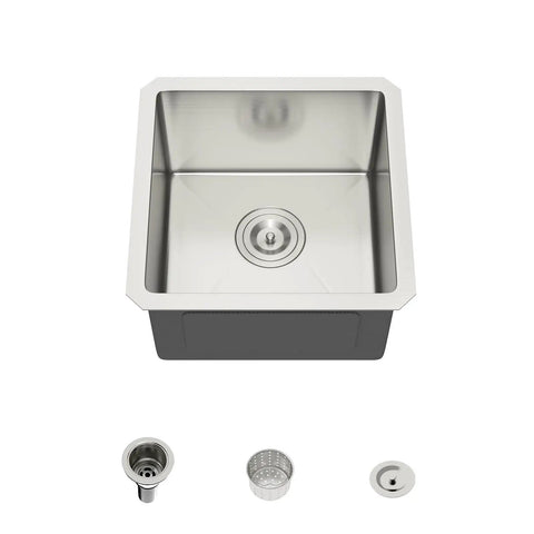 15 By 17 Inch Undermount Bar Sink Made For RVs And Home Kitchens, 16 Gauge T304 Stainless Steel, 10 Inch Deep Single Bowl With Round Corner