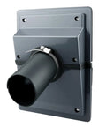 Slick Grey AC Line Set Cover Kit For Interior Walls Rocking No Sweat HVAC Conduit Shield mounted on wall with pipe connection.