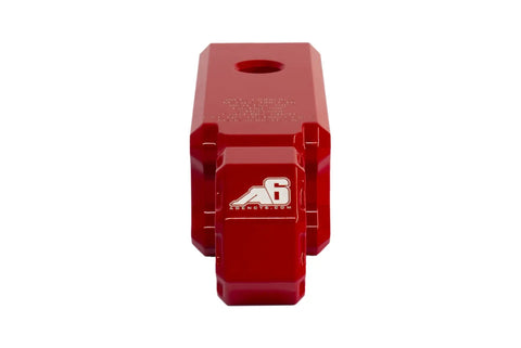 Recovery Shackle Block Assembly For 2 Inch Hitch Receivers With D Ring Red Finish Heavy Duty Off Road Gear 13,000 Lb Working Load