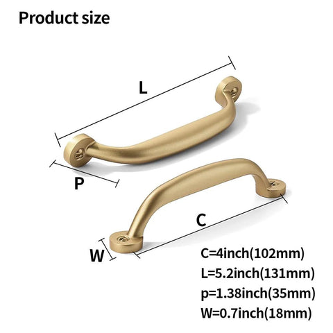 2 Pack 4 Inch Hole Center Brushed Gold Cabinet Pulls Heavy Duty Solid Drawer Handles For Kitchen Vanity Bathroom And Furniture