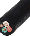 Close-up of 10/4 50 Foot Four Conductor Electrical Extension Cable 30 Amp 600 Volt Water and Oil Resistant Boss Grade Heavy Duty.