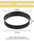 Premium Slick Car Wheel Hub Center Rings 4 Pack Adapts 73.1Mm Outer To 64.1Mm Inner Bore dimensions image showing 5.90in outer diameter.