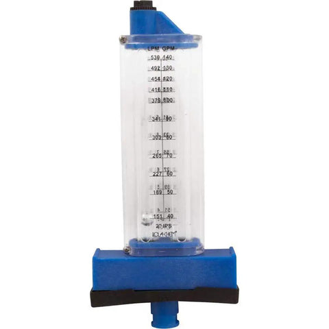 Top Mount Flowmeter For 2 Inch PVC Pipe, 40 To 140 GPM Range, front view of pool filtration system meter