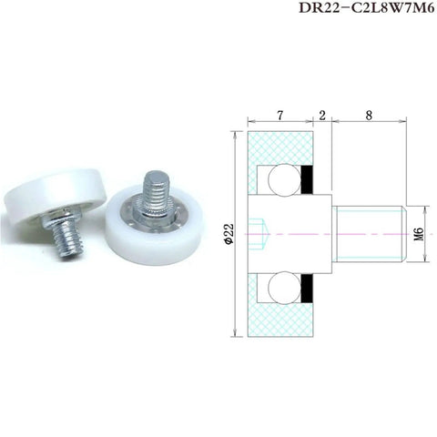 10 Pack 19 Mm OD POM Drawer Track Bolt Roller DR19 C1L8W6M6 Furniture Slide Wheel With Dustproof Sealing And Water Resistance