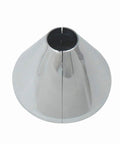 K857-20 Clip On Deep Flange Cover For One Half Inch Pipe In Chrome Finish, Easy Install, No Flange Removal, Two Part Clip On Design Hides Old Piping, Quick Diy Fix For Plumbing Flanges And Visible Piping, shown from top in chrome.