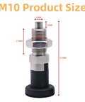Two Pack Push Fit Ball Nose Spring Plungers Self Locking Indexing Pins With Lock Nut M10 Carbon Steel For Precise Positioning