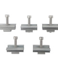 Five Pack Aluminum Solar Panel Mounting Brackets for Framed and Frameless Modules with Adjustable Horizontal Rails
