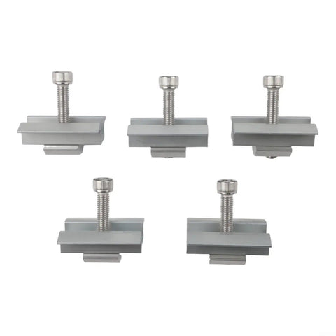 Five Pack Aluminum Solar Panel Mounting Brackets for Framed and Frameless Modules with Adjustable Horizontal Rails