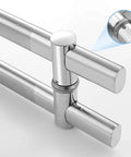 Heavy Duty Stainless Steel Sliding Door Handle for Barn Doors and Sliding Panels Pull Push Door Handle with Silver Finish, close-up of handle.