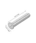 Pro Grade Aluminum Rivet Nuts Kit 4mm 80pcs for auto sheet metal repair, close-up of a single rivet nut with measurements
