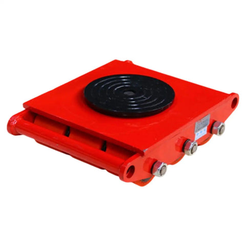 Heavy Duty Machinery Mover Skate Dolly With 15T Capacity, red steel roller for seamless equipment transport on smooth surfaces.